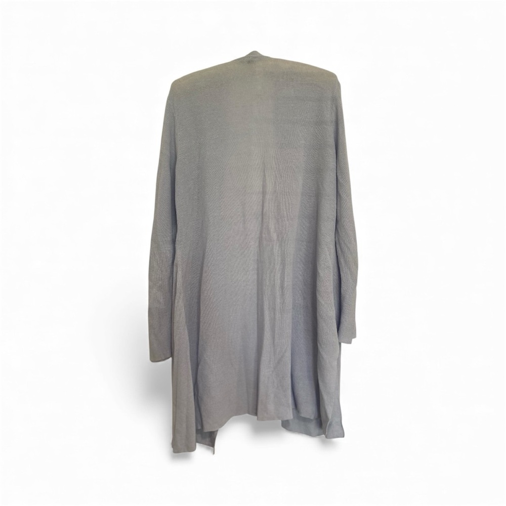 Eileen Fisher organic linen organic cotton Light blue Gray Open Front Cardigan - Picture 2 of 4